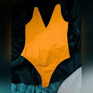 Orange Babaton Plunge Bodysuit, Never Worn Size Xs Perfect Condition